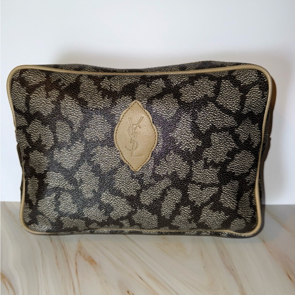 Yves Saint Laurent vintage giraffe print clutch